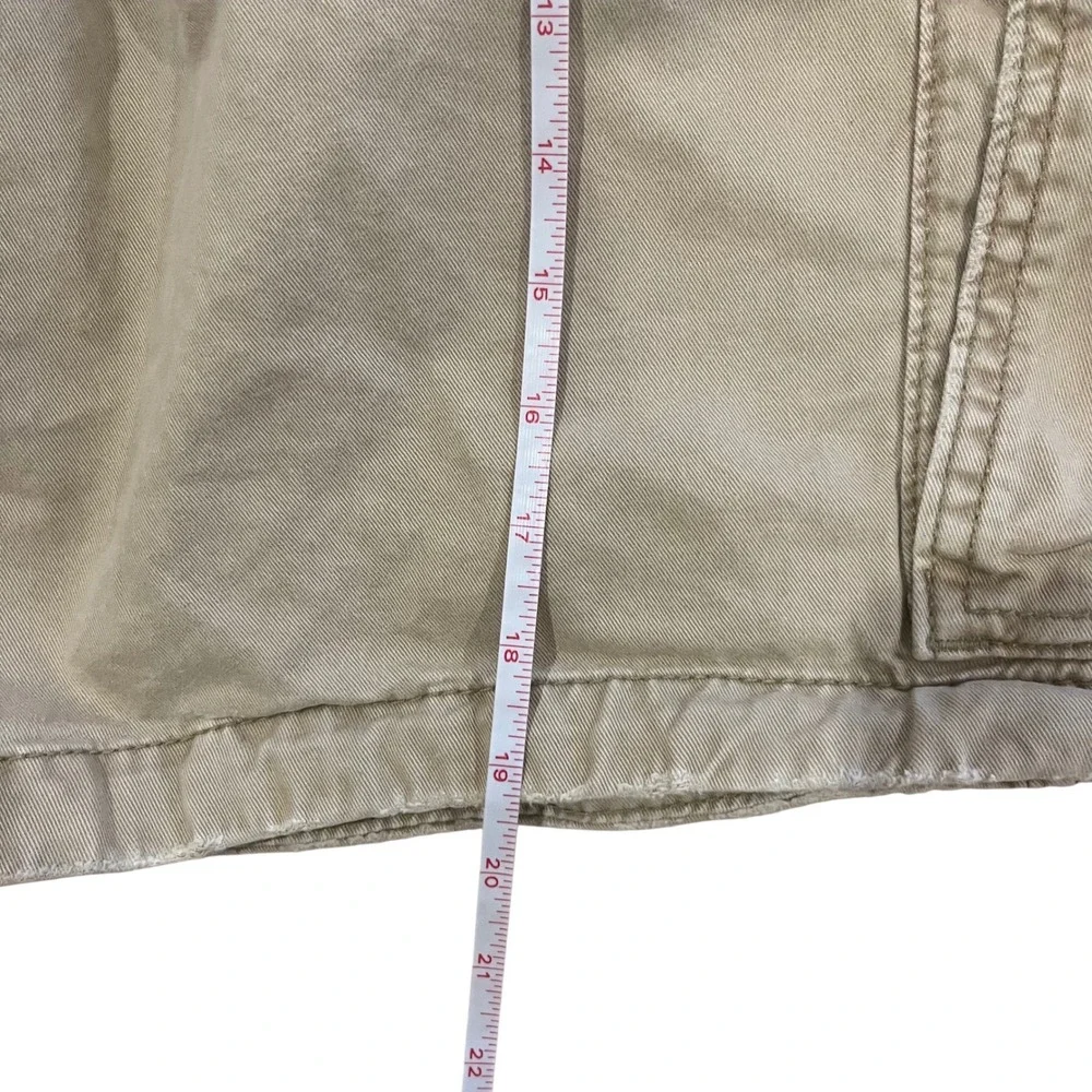 Hollister Mens Cargo Shorts Size‎ 31 Tan Khaki Cotton Twill Utility Pockets